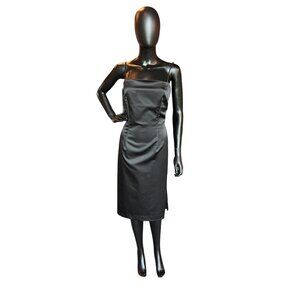Maggy London Black Satin Cocktail Dress sz 8
